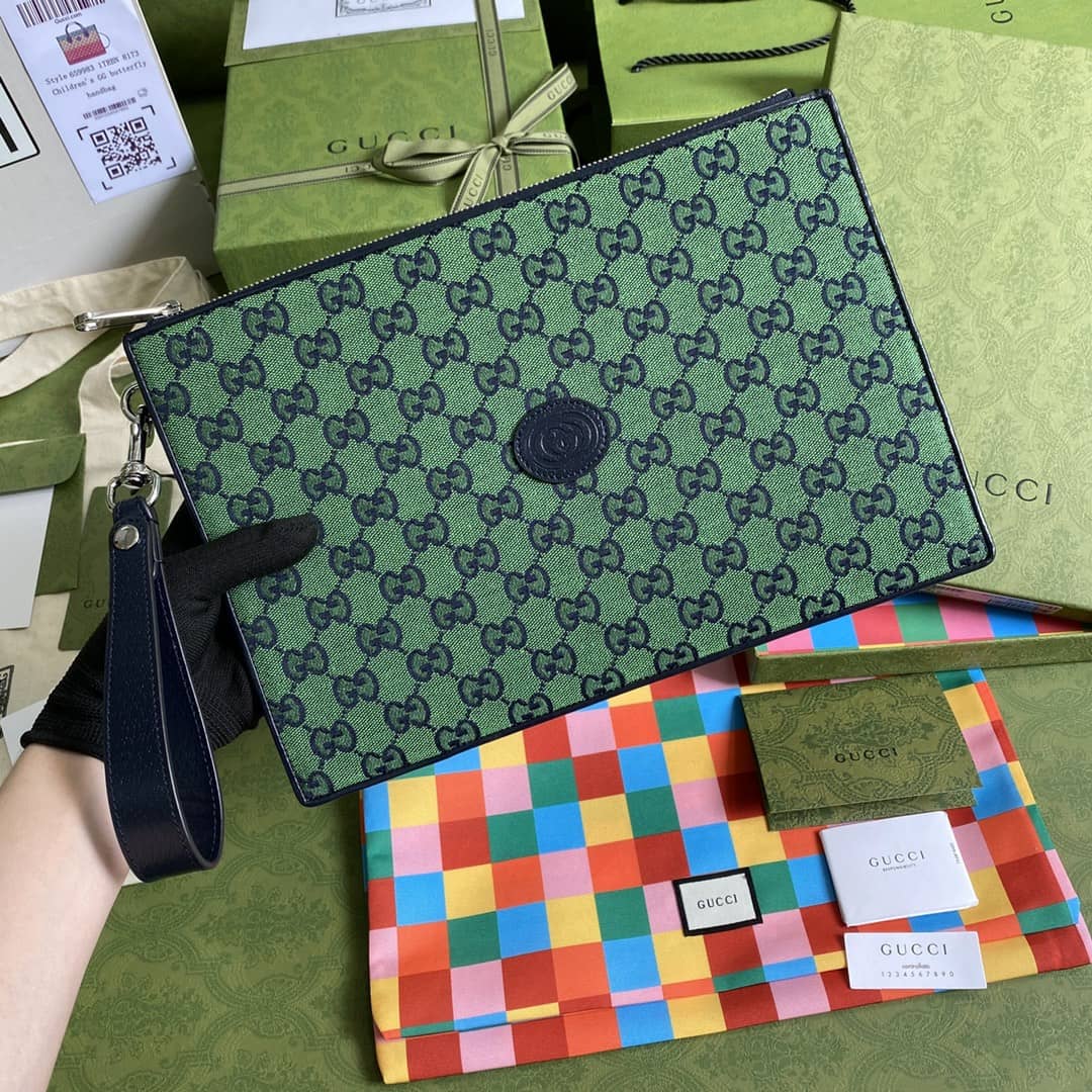 Best Replica Gucci Multicolor Canvas GG Pouch Replica 657581 - Colareps
