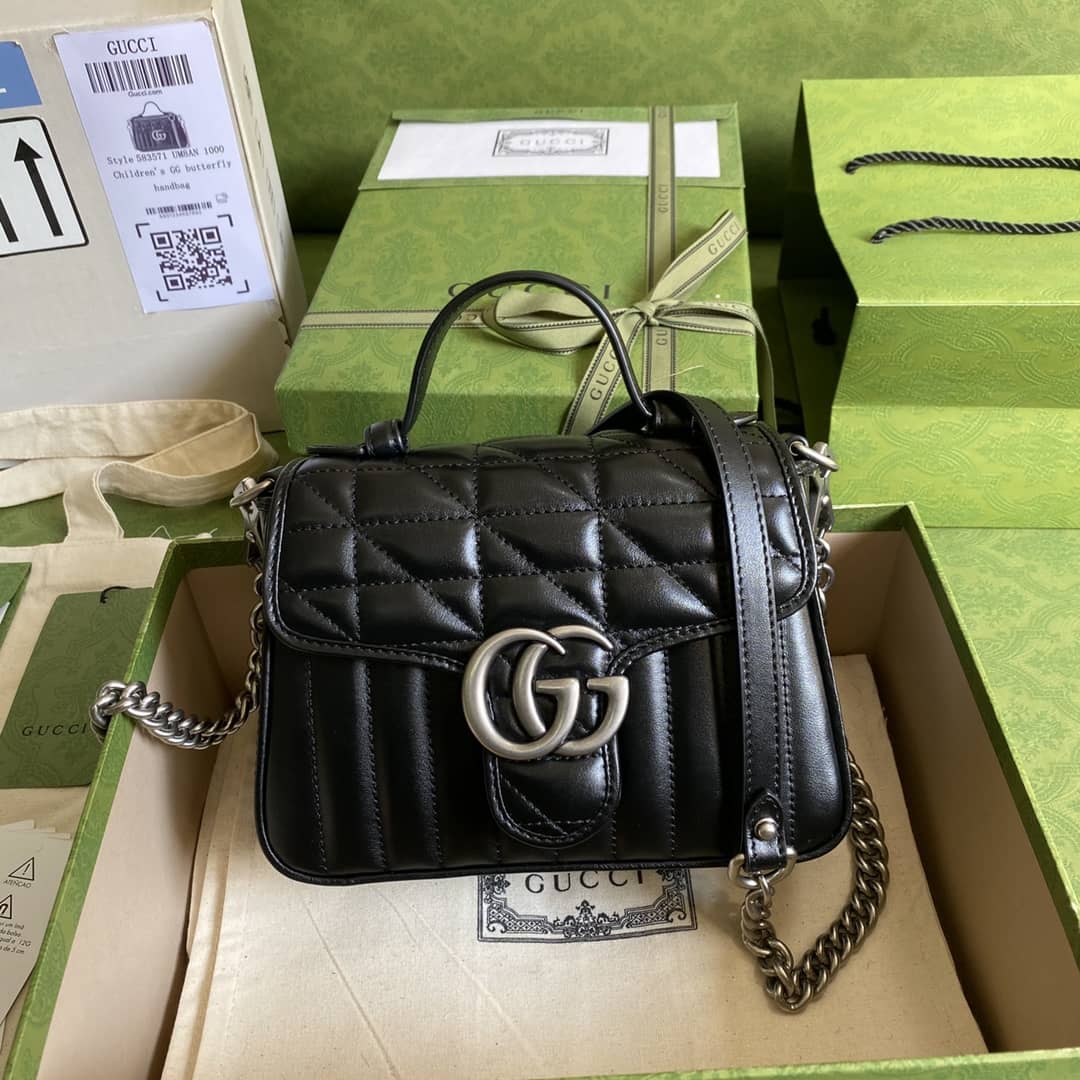 Best Replica Gucci Marmont GG Mini Top Handle Bag Replica 583571 - Colareps
