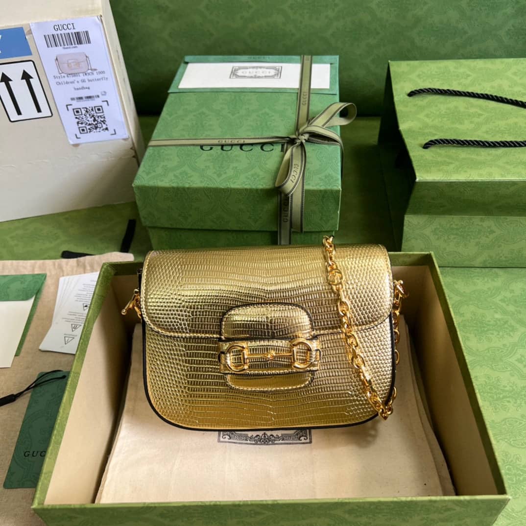 Best Replica Gucci Horsebit 1955 Lizard Mini 675801 Replica Shoulder Bag - Colareps