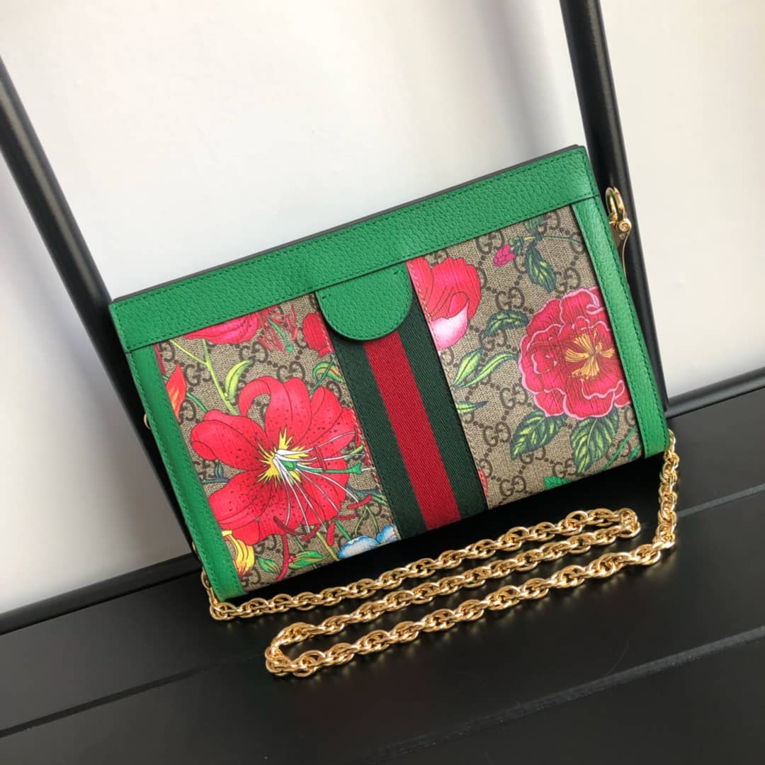 Best Replica Gucci Ophidia Flora GG Small Supreme Canvas Shoulder Bag Replica Green 503877 - Colareps