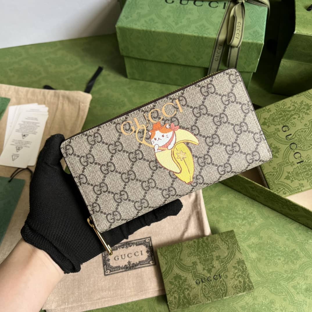 Best Replica Gucci Bananya Print Canvas Zip Around Long Wallet 701060 Replica - Colareps