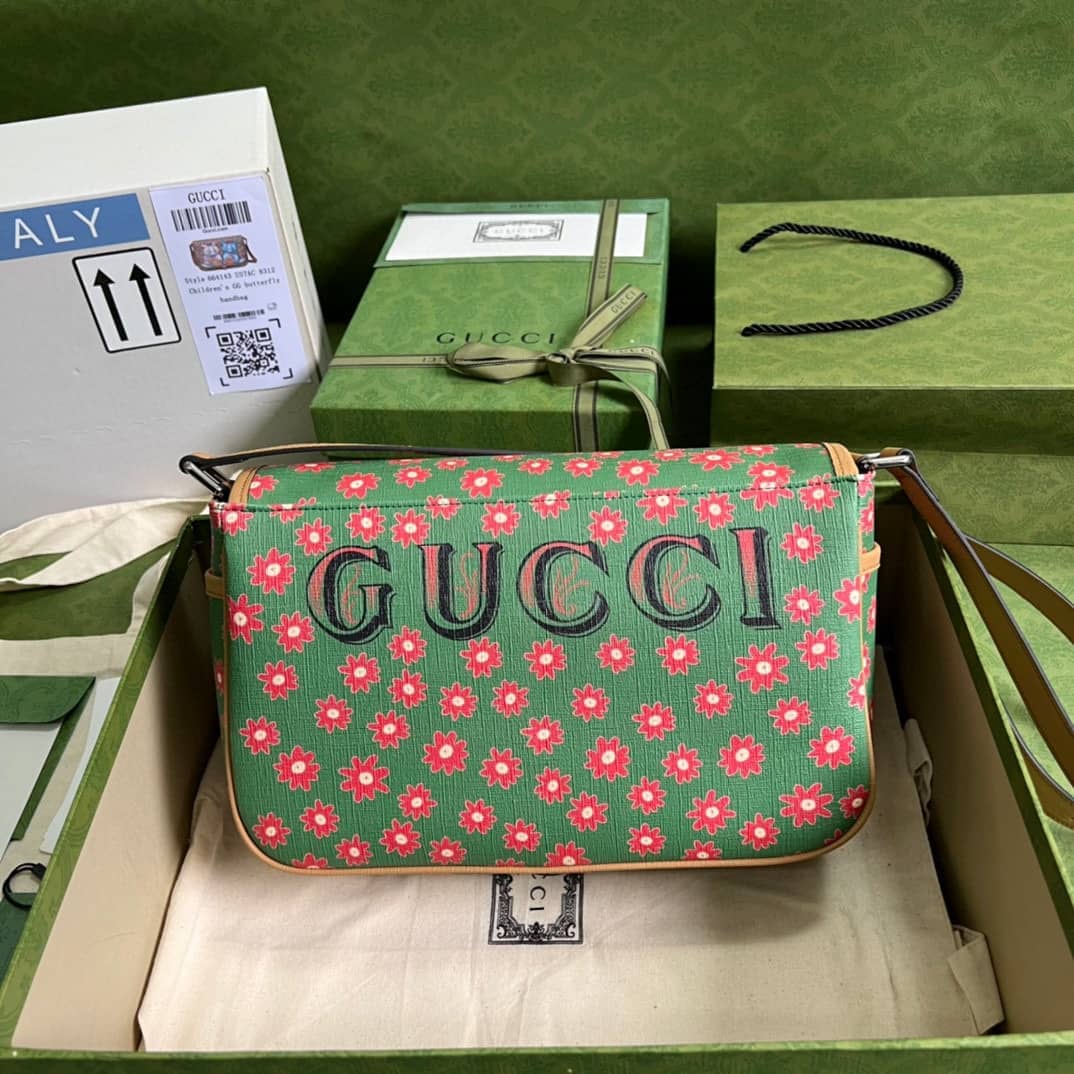 Best Replica Gucci Children Cat Print 664143 Replica Messenger Bag - Colareps