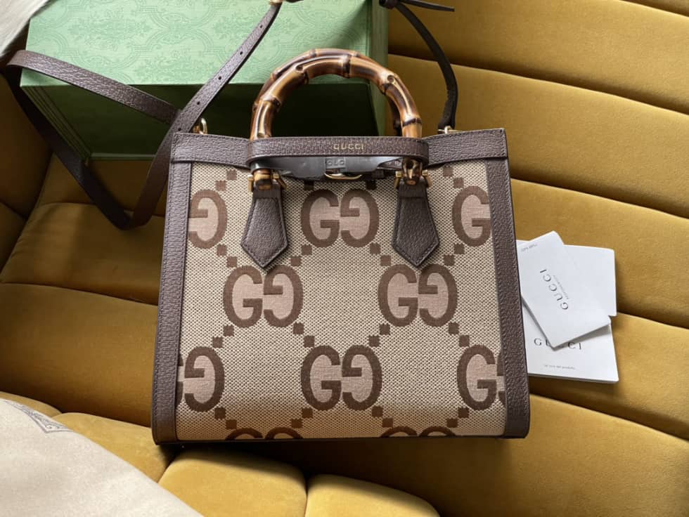 Best Replica Gucci Diana Jumbo GG Small Brown 660195 Replica Tote Bag - Colareps
