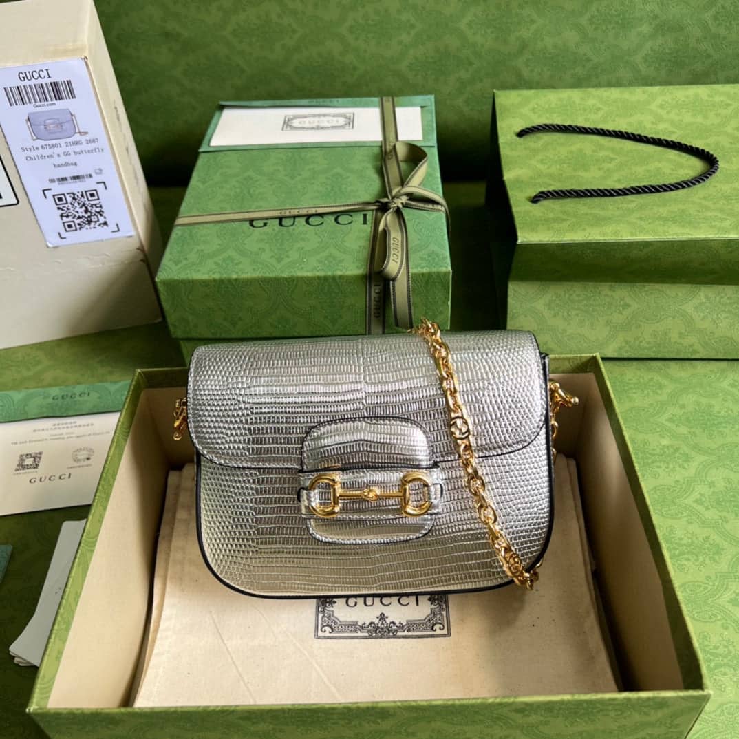 Best Replica Gucci Horsebit 1955 Lizard Mini 675801 Replica Shoulder Bag - Colareps