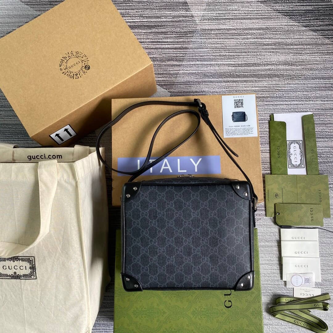 Best Replica Gucci GG Supreme Leather Shoulder Bag Replica Blue 626363 - Colareps