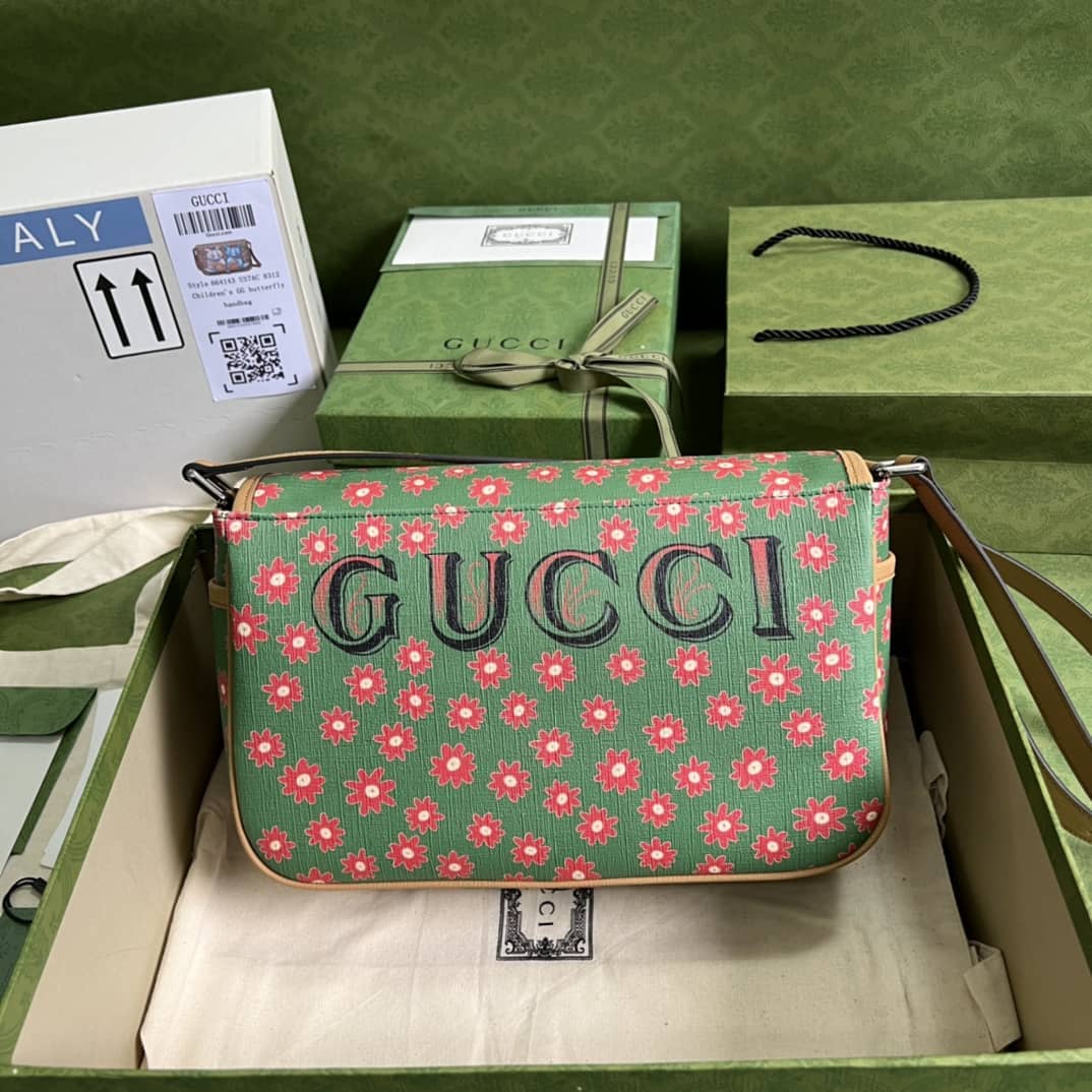 Best Replica Gucci Children Cat Print 664143 Replica Messenger Bag - Colareps