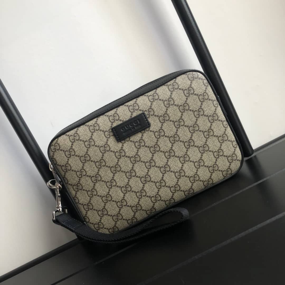 Best Replica Gucci GG Supreme Wash Bag Replica Brown 495562 - Colareps