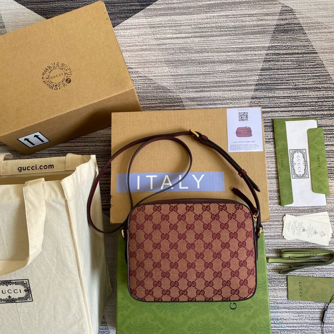 Best Replica Gucci Horsebit 1955 GG Crossbody Bag Replica Red 645454 - Colareps