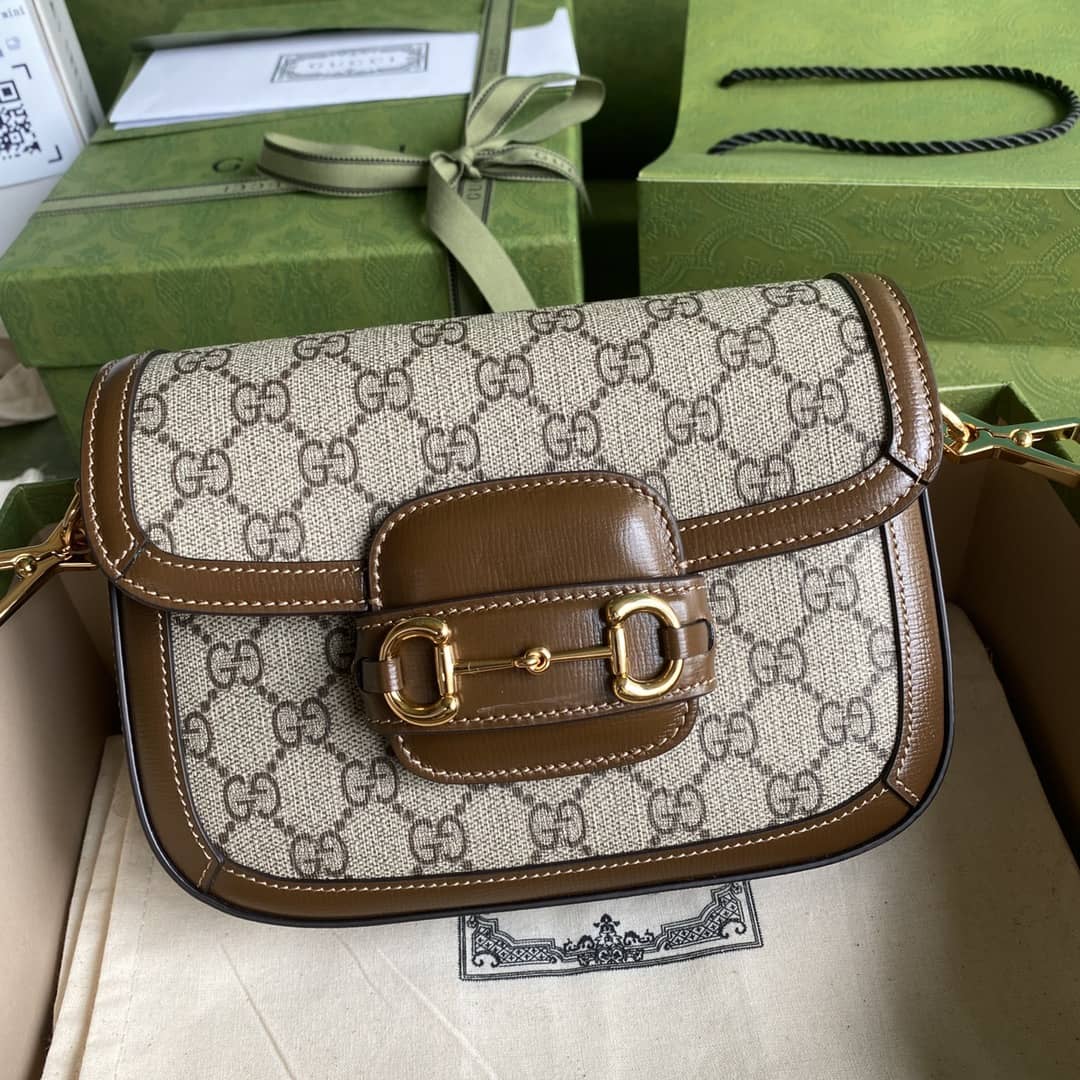 Best Replica Gucci 1955 Horsebit Supreme GG Canvas Mini Shoulder Bag Replica 658574 - Colareps