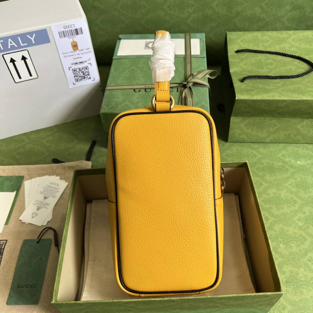 Best Replica Gucci Adidas x Gucci Mini Top Handle Yellow 702387 Replica Clutch - Colareps