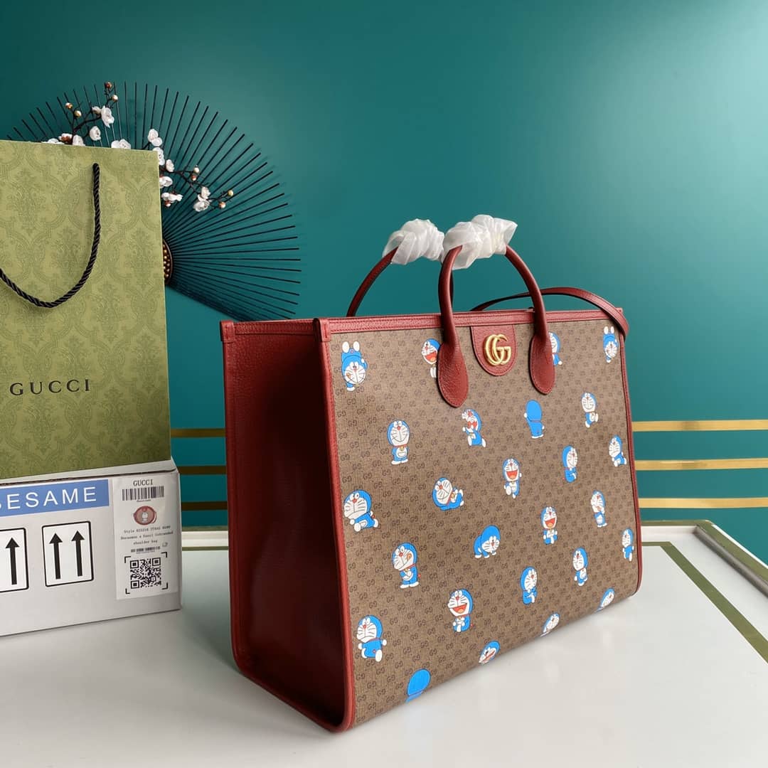 Best Replica Gucci GG Supreme Doraemon 2Way Mini Tote Replica 653952 - Colareps