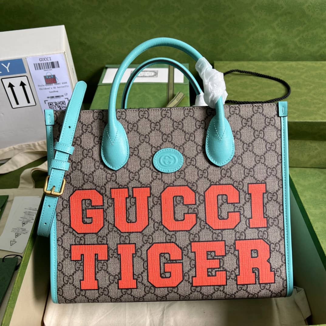 Best Replica Gucci Tiger GG Small Tote Bag 659983 Replica - Colareps