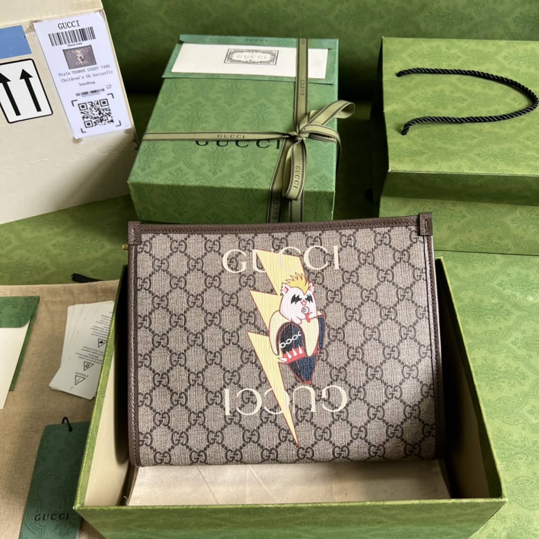 Best Replica Gucci Bananya Print Pouch 703805 Replica Clutch - Colareps