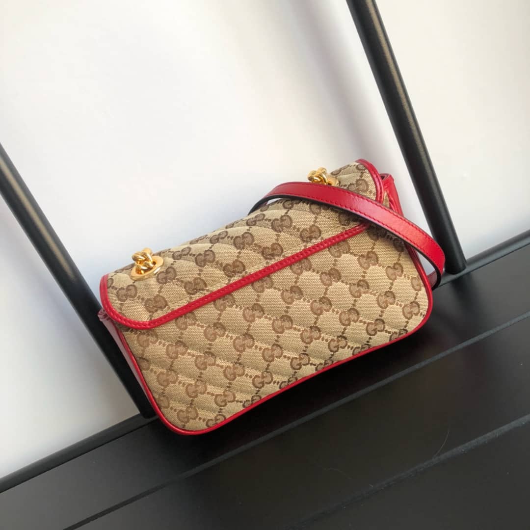 Best Replica Gucci GG Marmont Mini Matelasse Shoulder Bag Replica White 446744 - Colareps