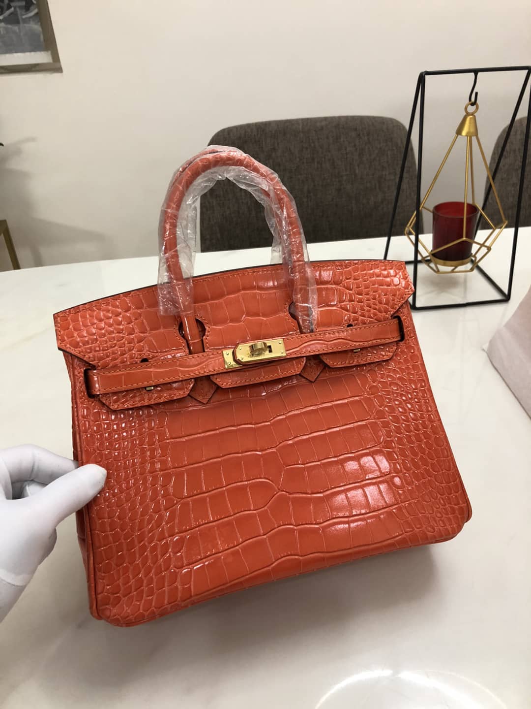 Best Replica Hermes Birkin 25CM Crocodile Shiny Replica Bag - Colareps
