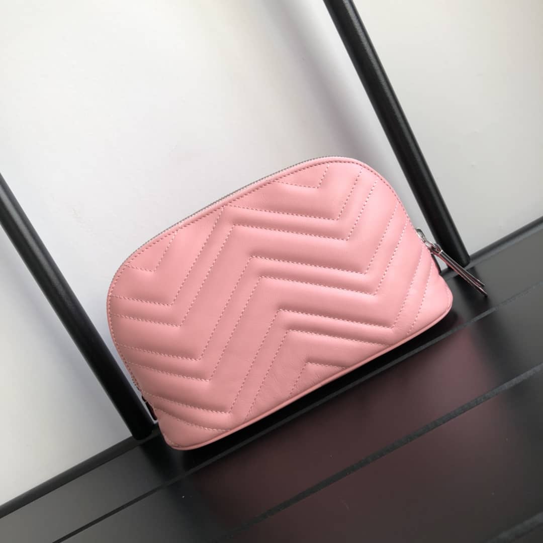 Best Replica Gucci GG Marmont Quilted Vanity Bag Replica Pink 625690 - Colareps