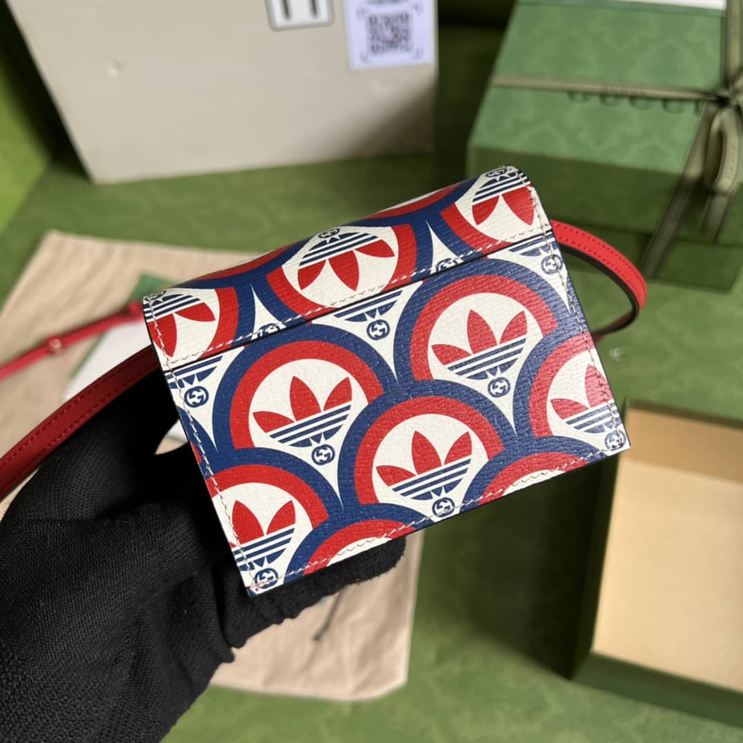 Best Replica Adidas x Gucci Card Case With Horsebit 702248 Replica Crossbody Bag - Colareps