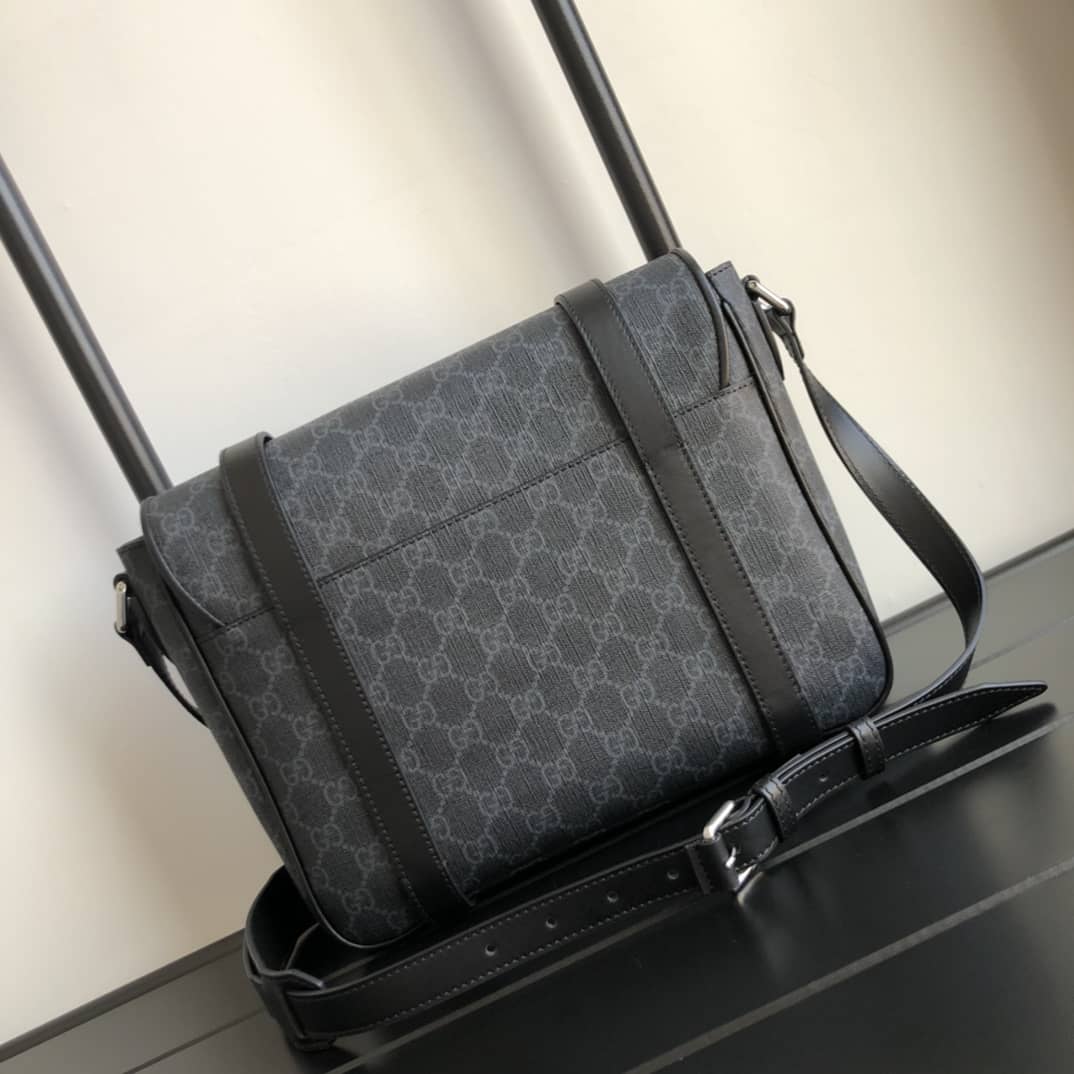 Best Replica Gucci GG Supreme Canvas Messenger Bag Replica Black 658542 - Colareps