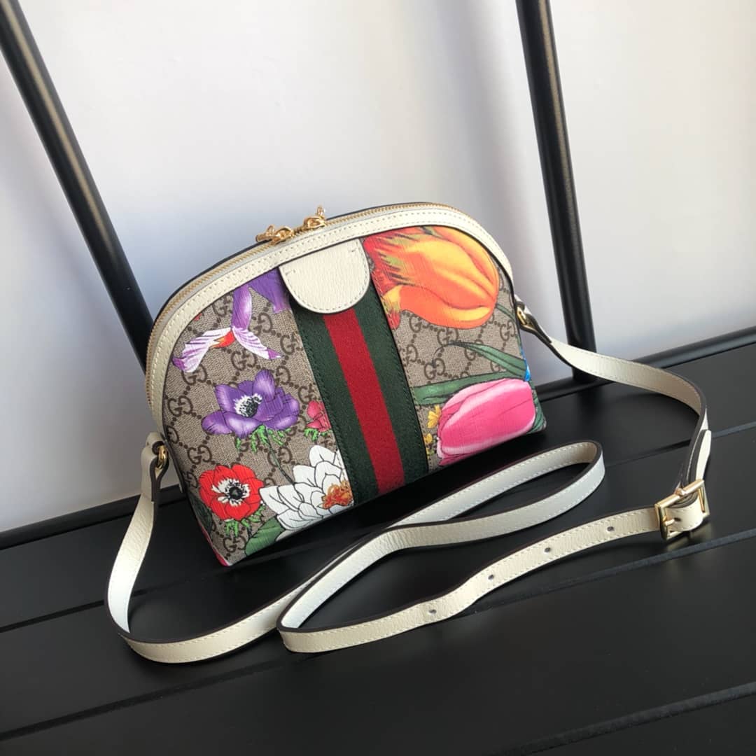 Best Replica Gucci GG Supreme Ophidia Small Rounded Top Shoulder Bag Replica White 499621 - Colareps