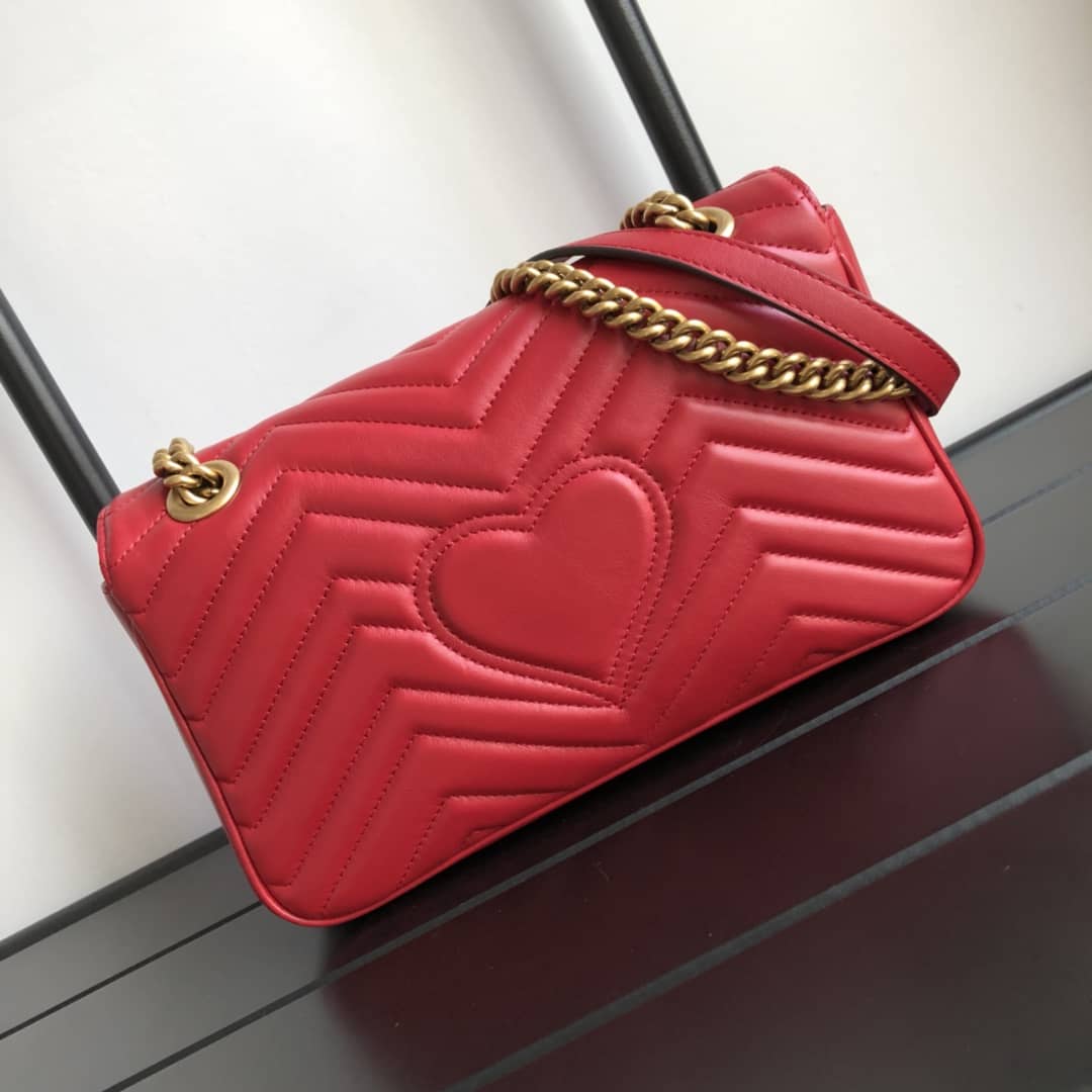 Best Replica Gucci GG Marmont Matelasse Shoulder Bag Replica Red 443497 - Colareps