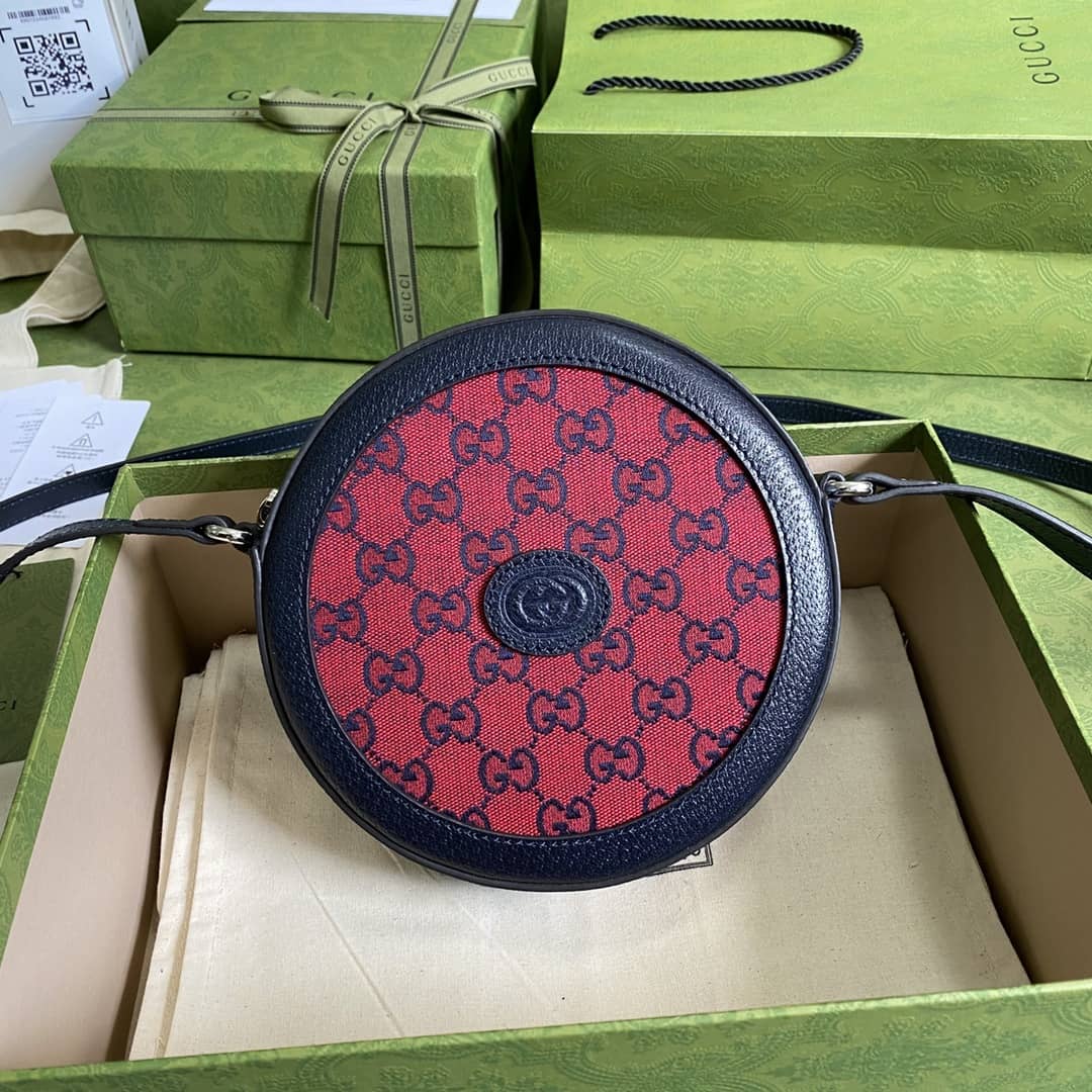 Best Replica Gucci GG Multicolor Round Shoulder Bag Red Replica 658825 - Colareps
