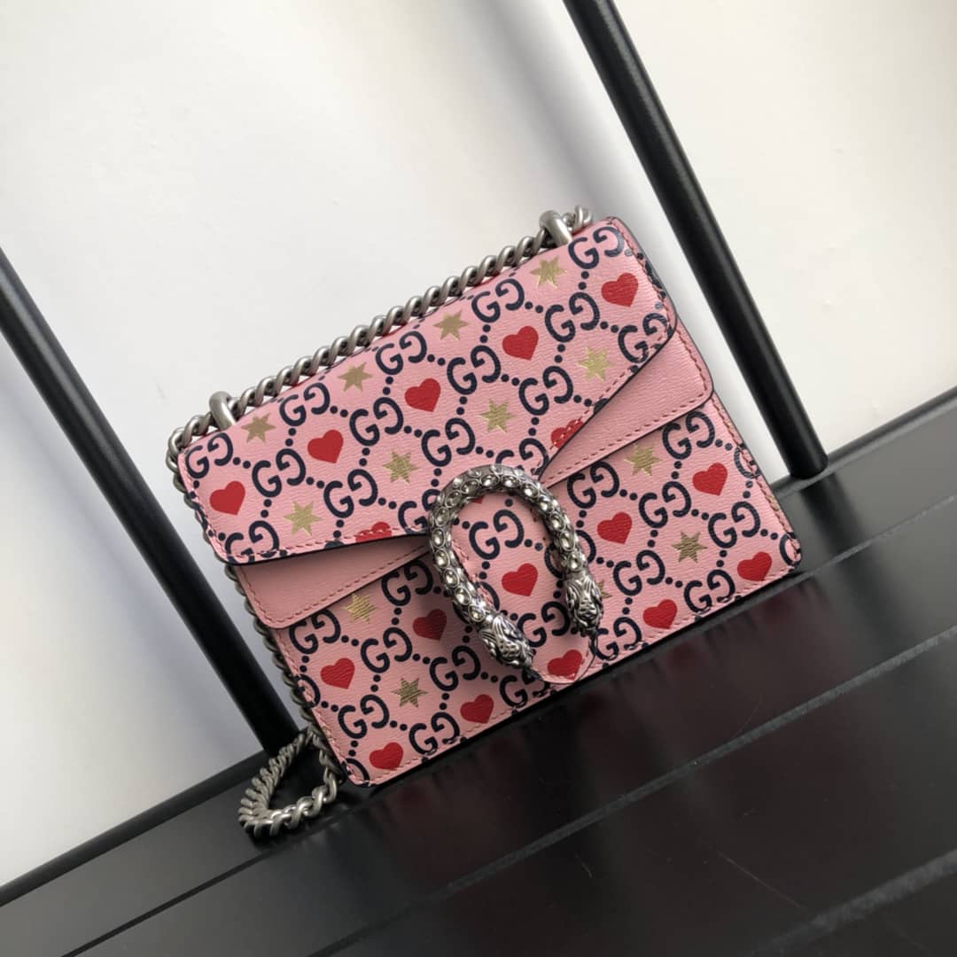 Best Replica Gucci GG Supreme Dionysus 2way Mini Chain Shoulder Bag Replica Pink 421970 - Colareps