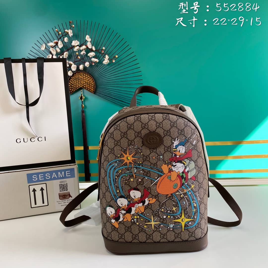 Best Replica Gucci Donald Duck Disney x Gucci Backpack GG Supreme Fabric Replica 552884 - Colareps