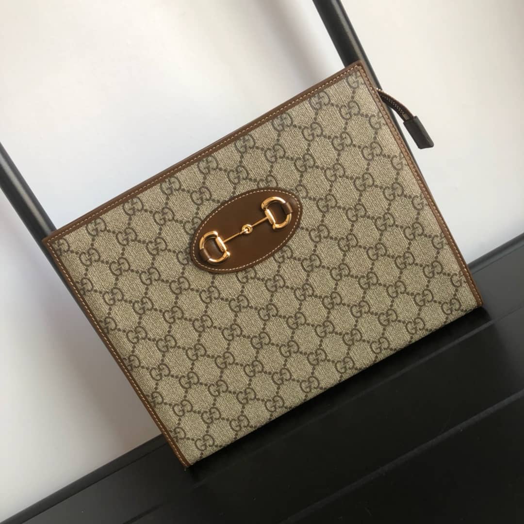 Best Replica Gucci 1955 Horsebit Pouch Replica Brown 621890 - Colareps