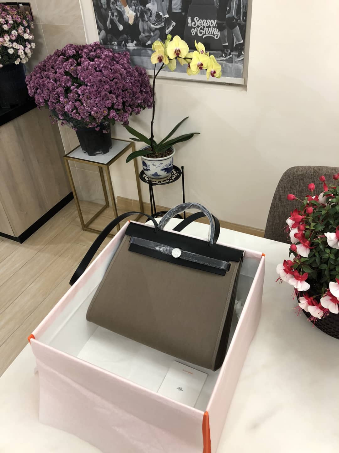 Best Replica Hermes Bag Replica 31 Canvas Leather HerBag - Colareps
