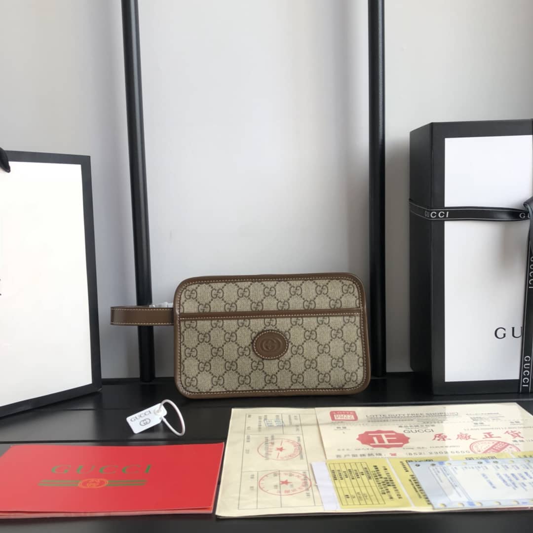 Best Replica Gucci Purse Dupes Mens GG Interlocking Travel Pouch625764 - Colareps