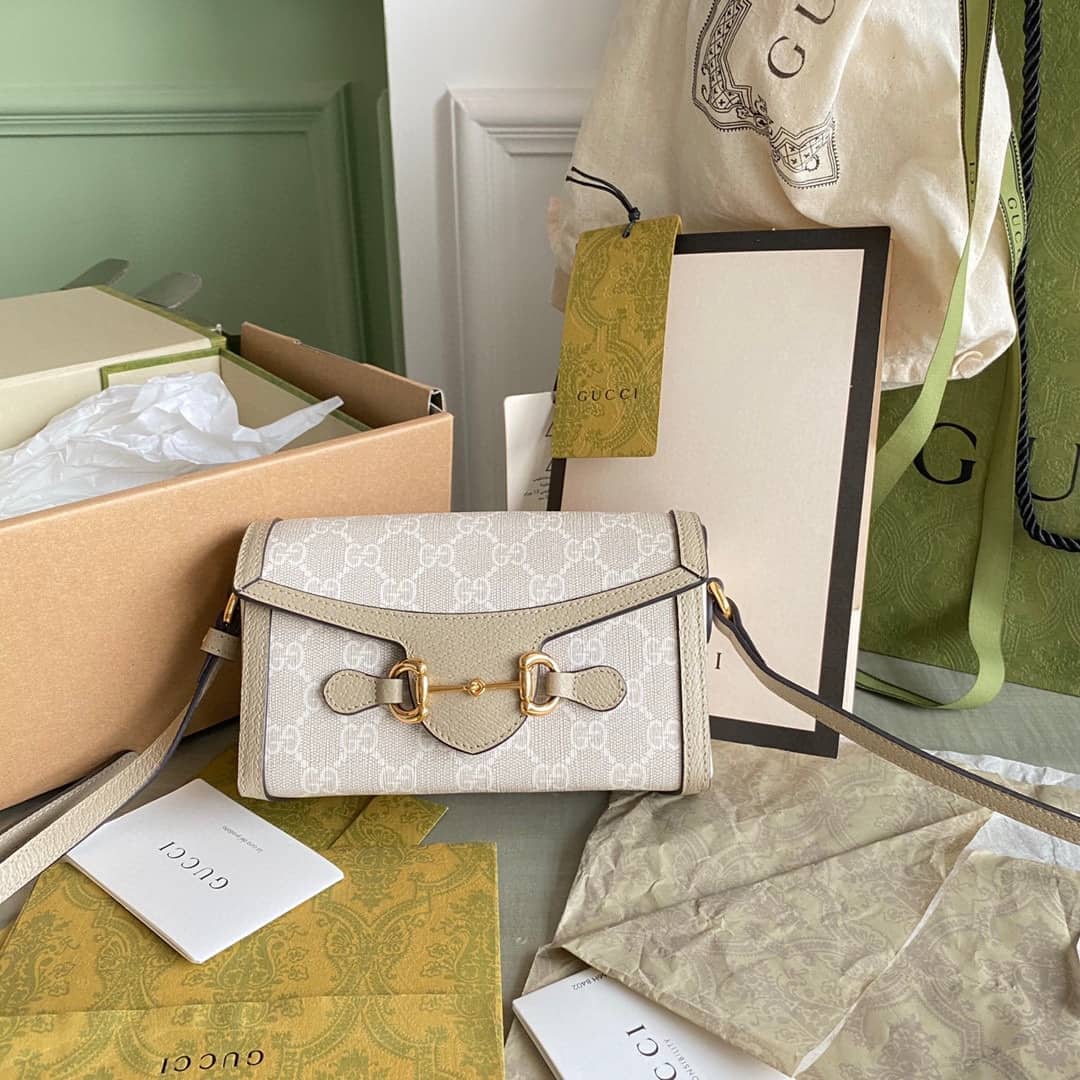 Best Replica Gucci Horsebit 1955 Mini Bag White 699296 Replica - Colareps