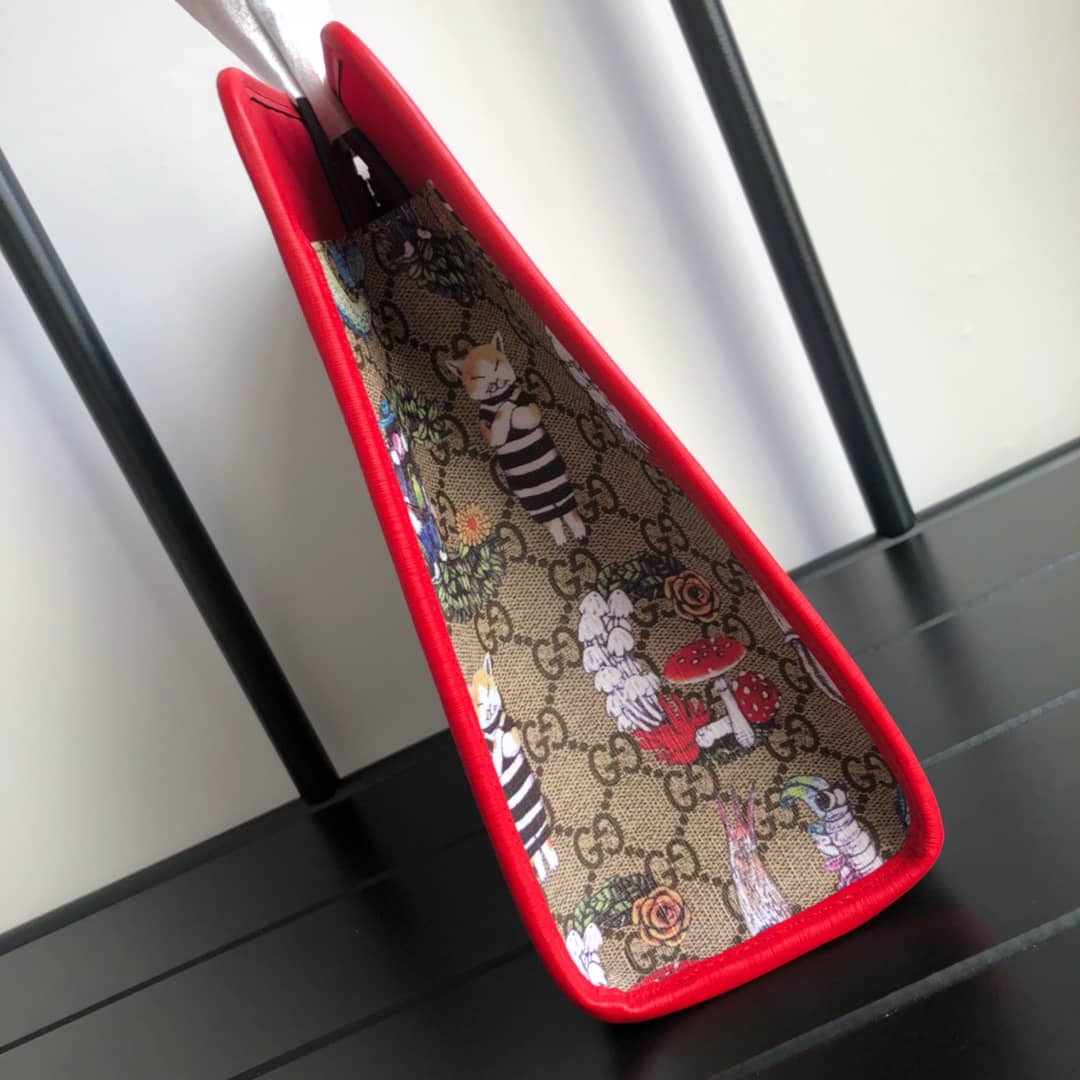Best Replica Gucci GG Supreme Kids Girl Tote Replica Red 605614 - Colareps