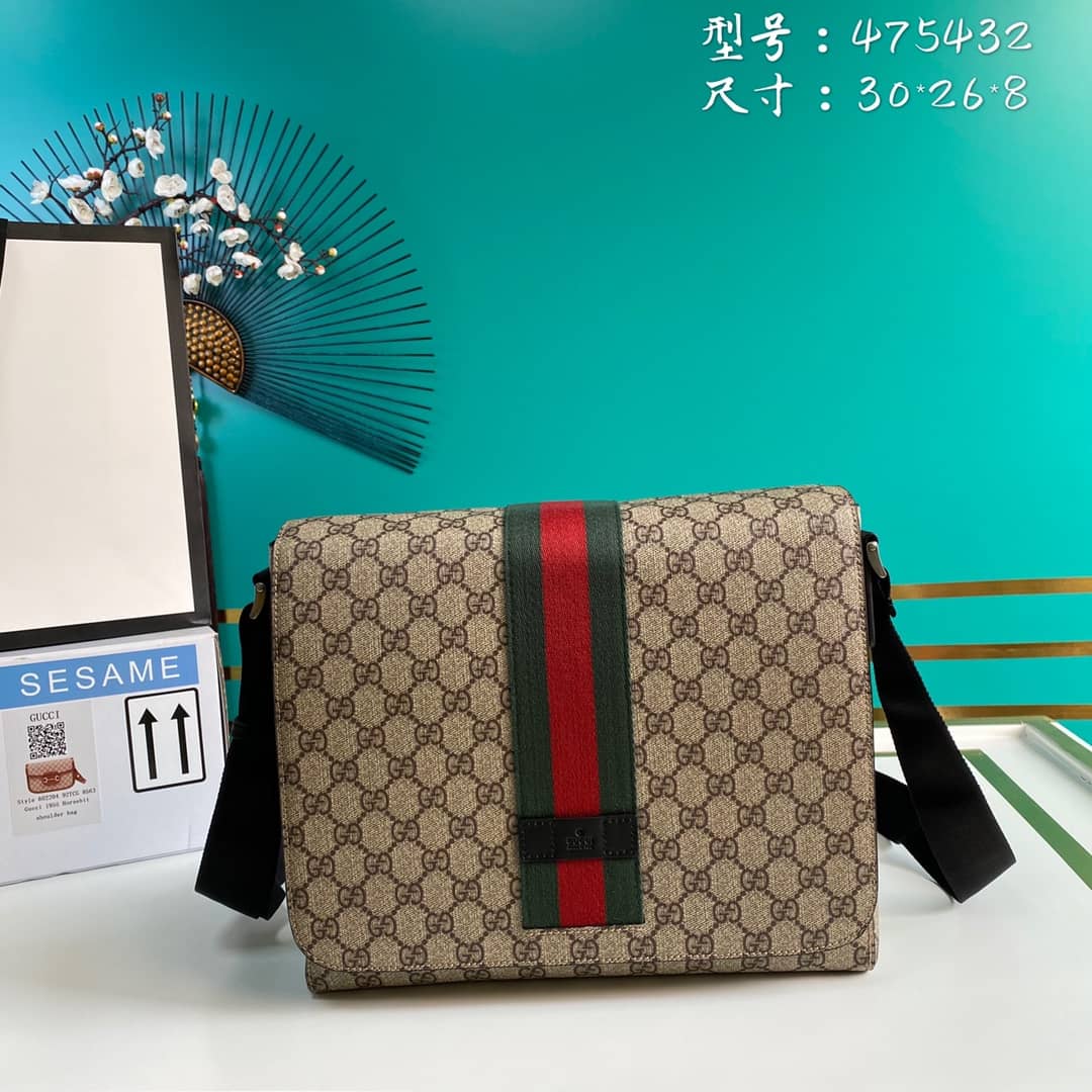 Best Replica Gucci GG Supreme Messenger Shoulder Bag Replica 475432 - Colareps