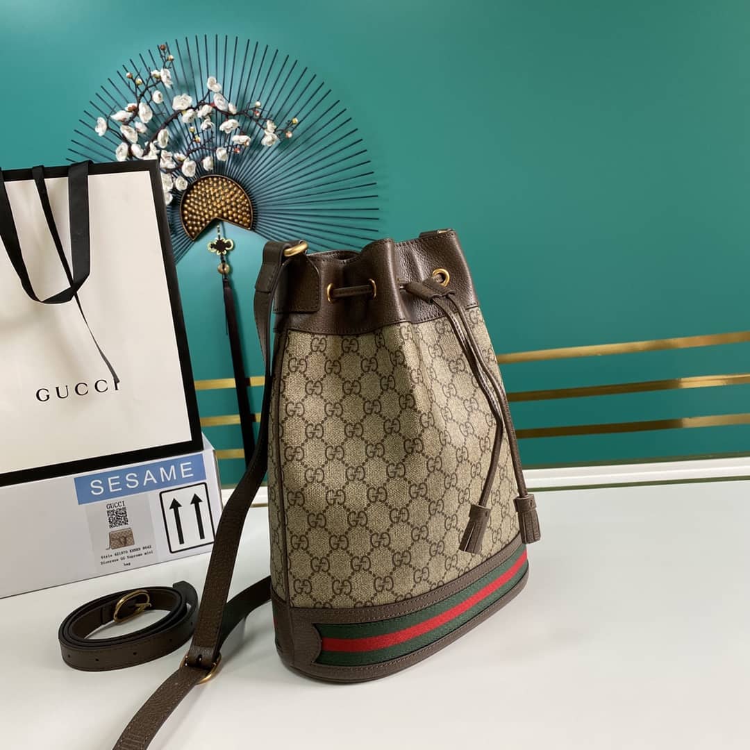 Best Replica Gucci Ophidia GG Supreme Leather Bucket Bag Replica 540457 - Colareps