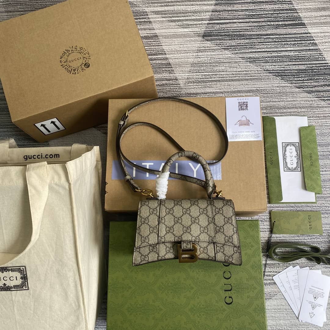 Best Replica Gucci x Balenciaga Hourglass Small Top Handle Bag Replica 658575 - Colareps