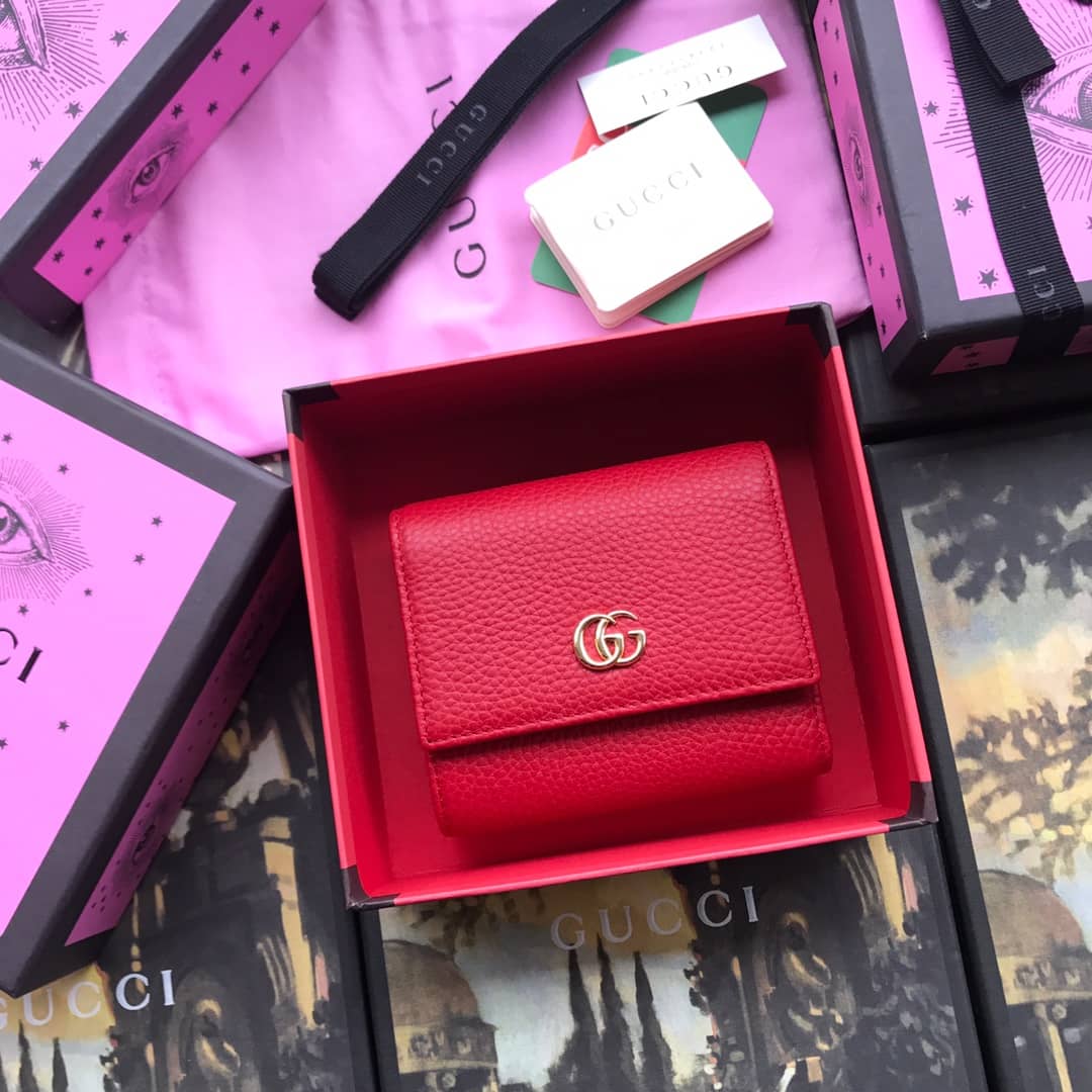 Best Replica Gucci Leather Folding Wallet Replica 546584 Red - Colareps