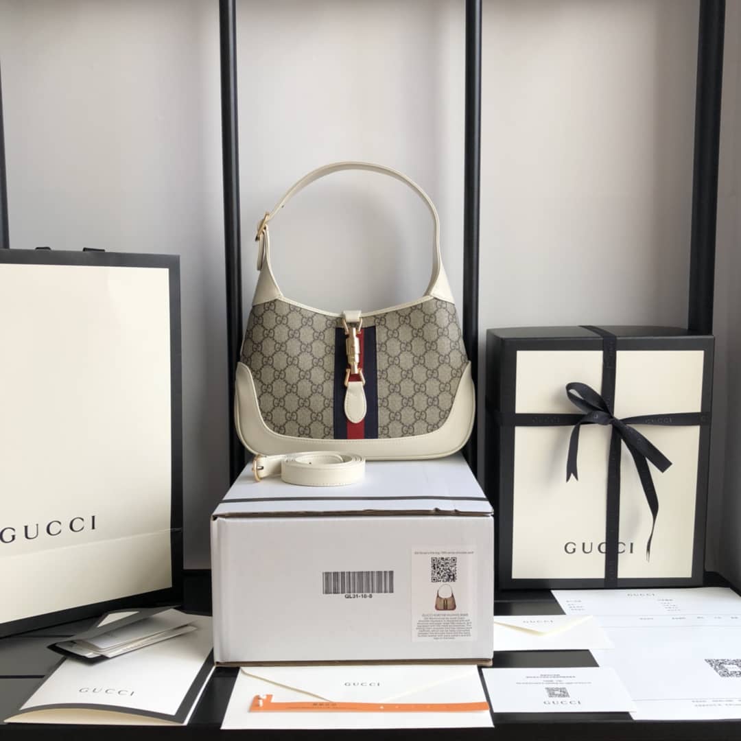 Best Replica Gucci GG Jackie 1961 Mini Shoulder Bag Replica Gray 637092 - Colareps
