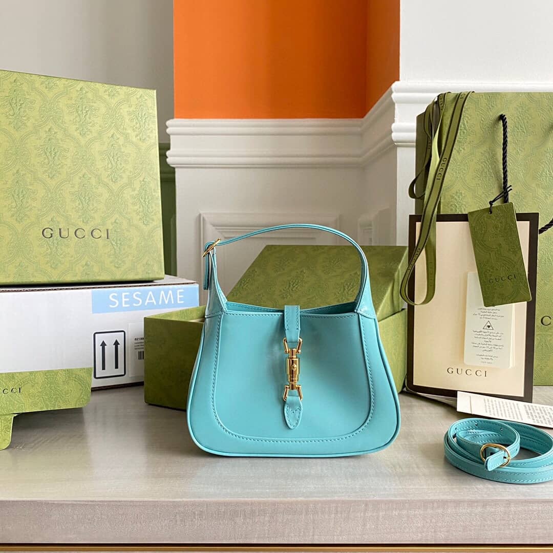 Best Replica Gucci Jackie 1961 Mini Shoulder Bag Replica Blue 637091 - Colareps