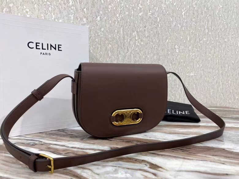Best Replica Celine Triomphe Bag Dupe Medium Maillon Triomphe Calfskin Replica Bag - Colareps