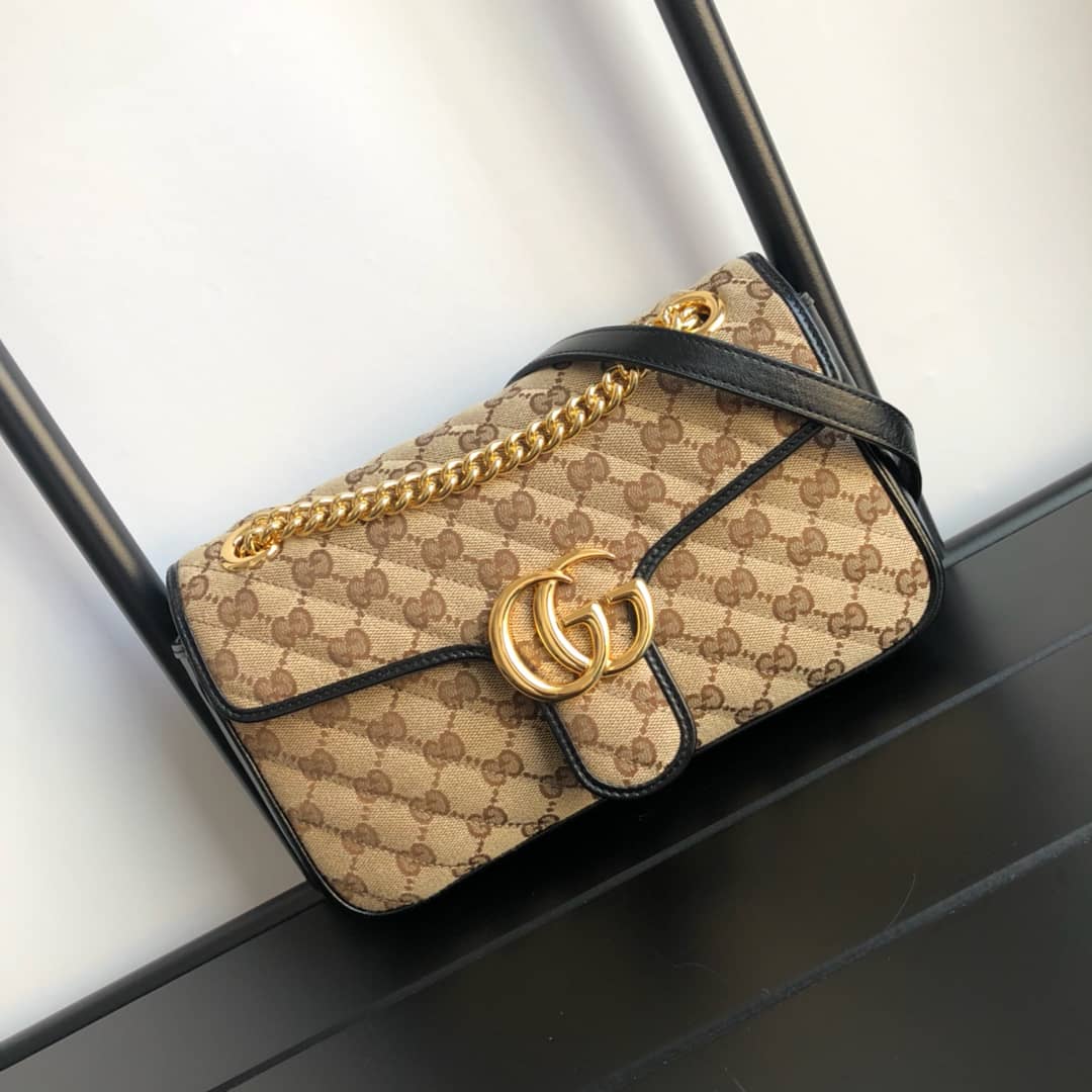 Best Replica Gucci GG Marmont Matelasse Shoulder Bag Replica Brown 443497 - Colareps