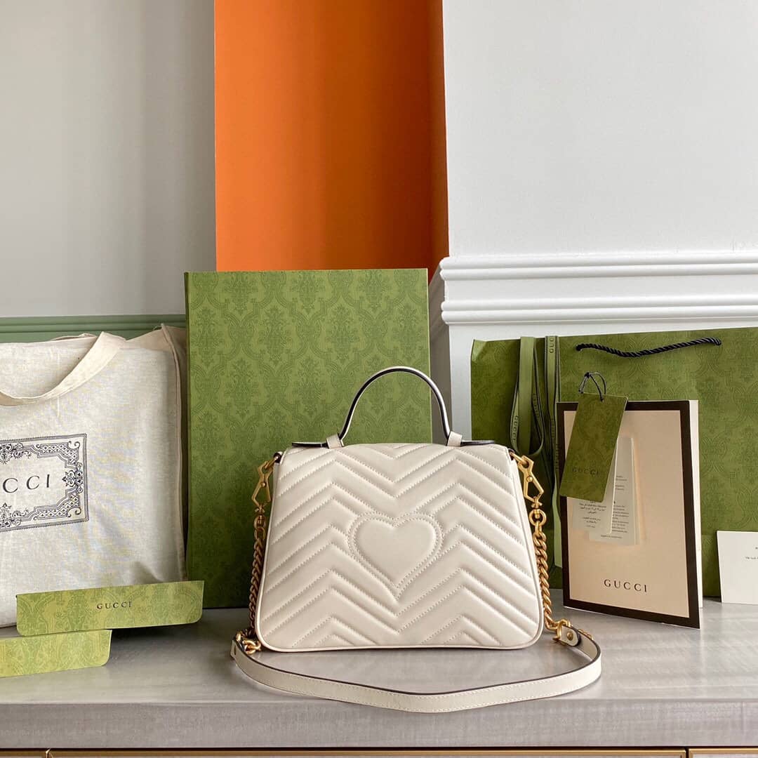 Best Replica Gucci Marmont Dupe Mini GG Marmont Replica Bag White 498100 - Colareps