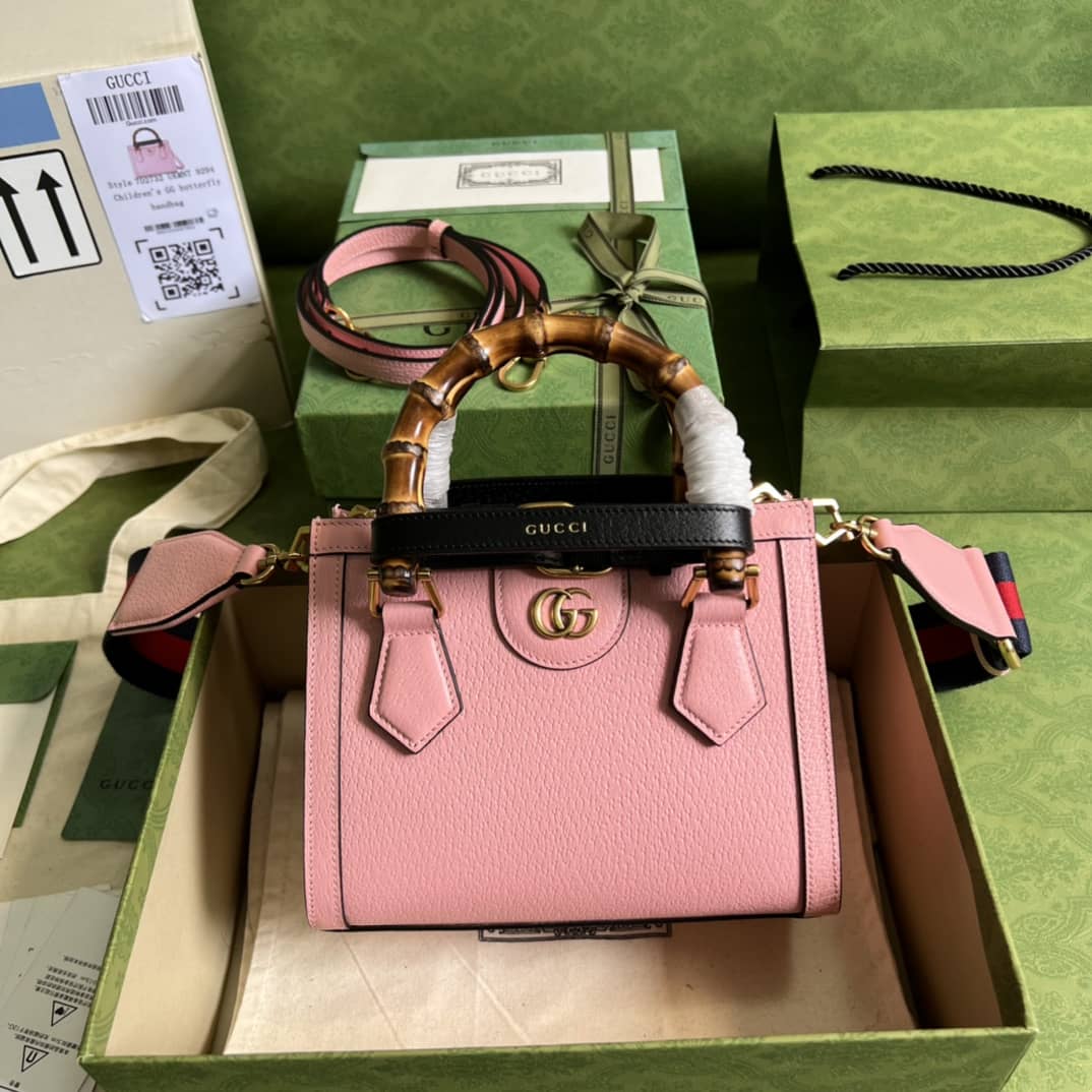 Best Replica Gucci Diana Mini Tote Pink 702732 Replica Bag - Colareps