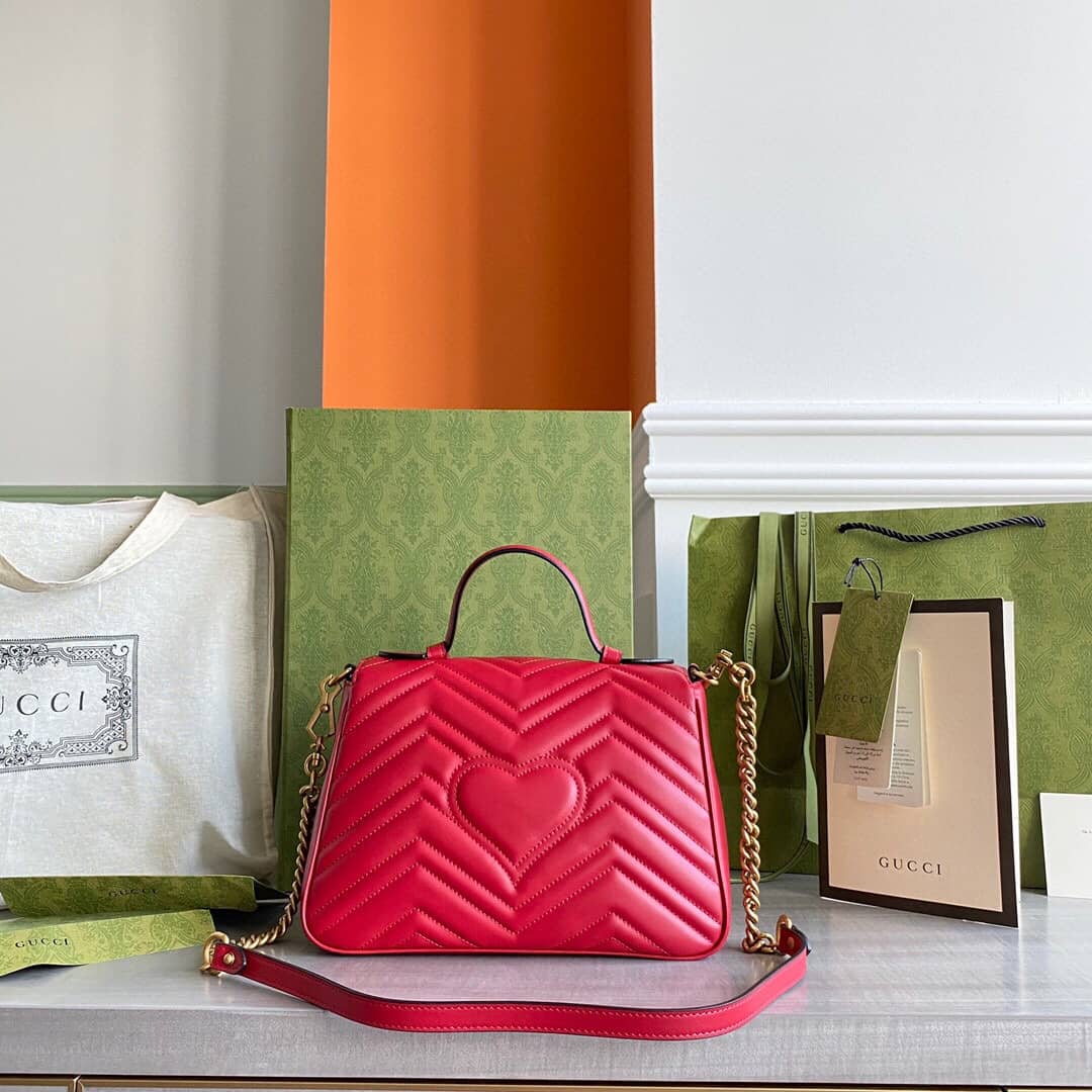 Best Replica Gucci Marmont Dupe Mini GG Marmont Replica Bag Red 498100 - Colareps