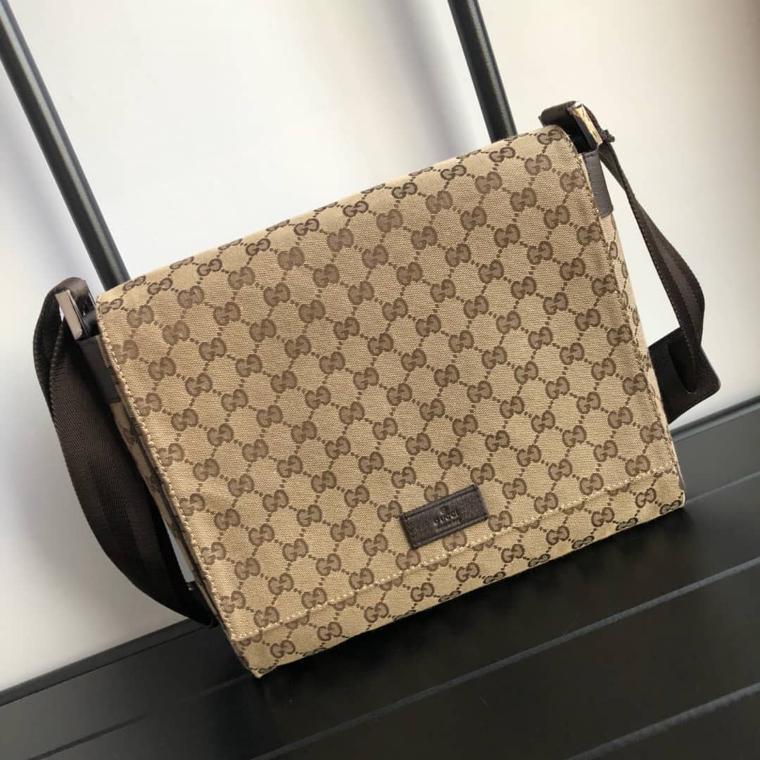 Best Replica Gucci GG Canvas Messenger Bag Replica Brown 146236 - Colareps