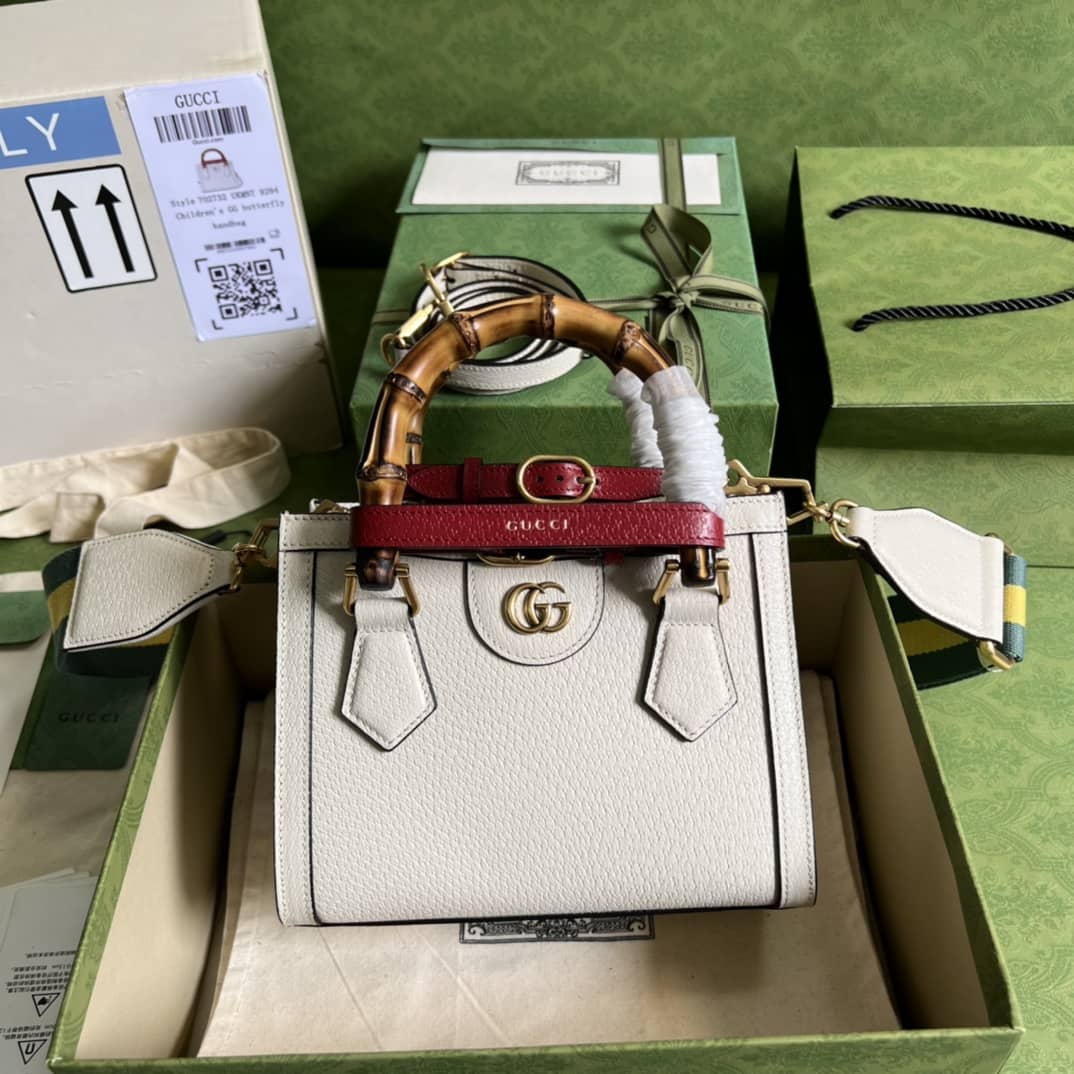 Best Replica Gucci Diana Mini Tote White 702732 Replica Bag - Colareps
