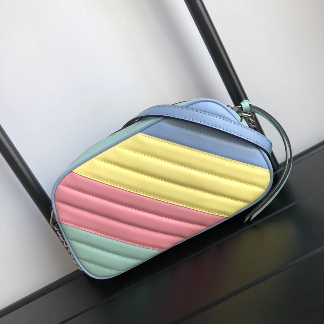 Best Replica Gucci GG Marmont Small Shoulder Handbag Camera Bag Replica Colorful 447632 - Colareps