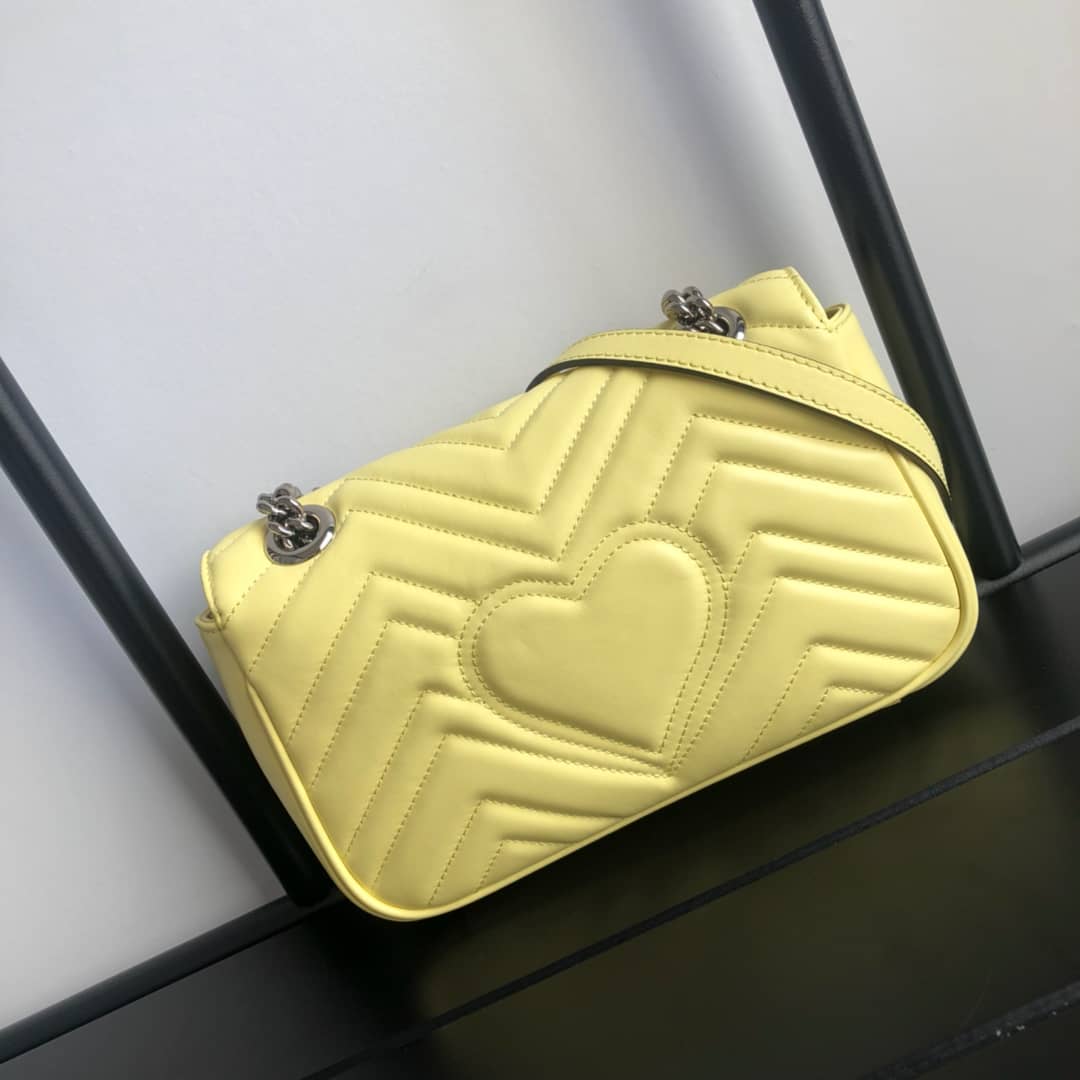 Best Replica Gucci GG Marmont Mini Matelasse Shoulder Bag Replica Yellow 446744 - Colareps