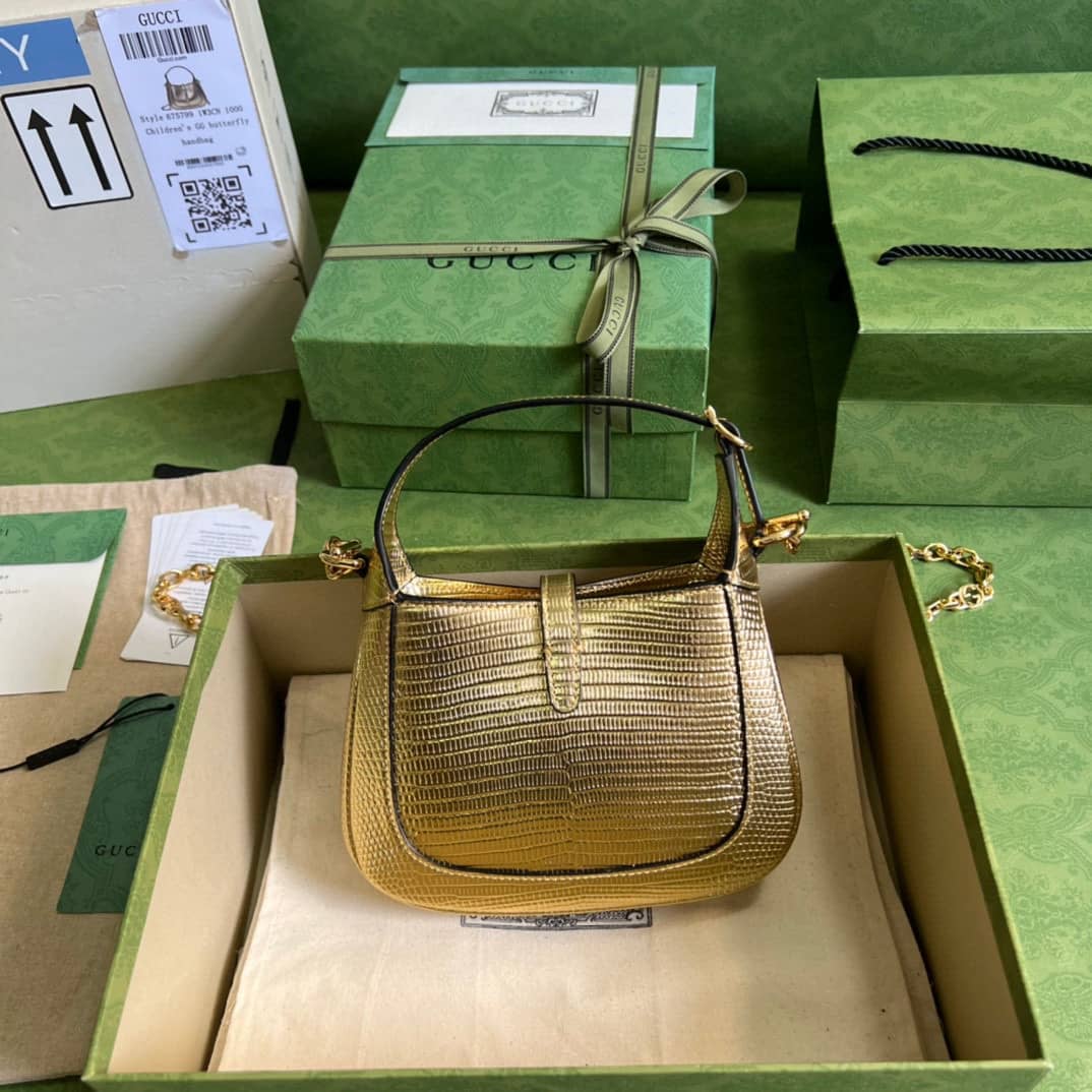 Best Replica Gucci Jackie 1961 Mini Shoulder Bag Gold Leather 675799 Replica - Colareps