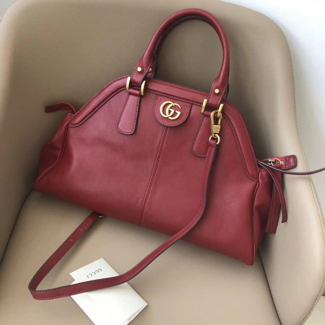Best Replica Gucci ReBelle Medium Top Handle Bag Replica Red 516459 - Colareps