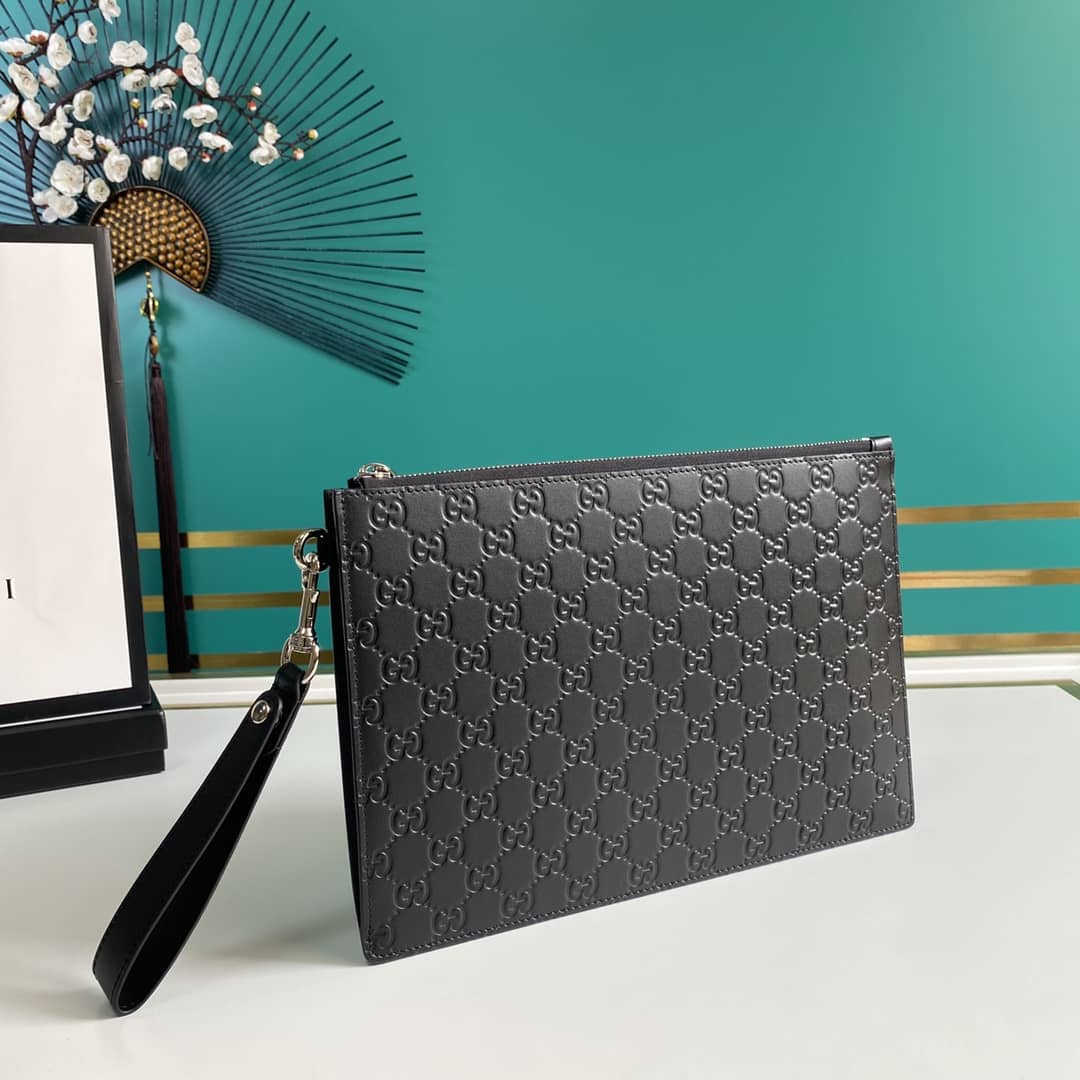Best Replica Gucci Mens Signature Soft Pouch Replica 473950 - Colareps